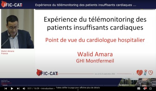 JFICCAT 2022 Expérience du telemonitoring des patients insuffisants cardiaques par Walid Amara
